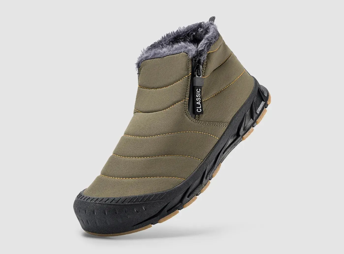 Classic Football Boots FitVille Men's Retro Round Toe Snow Boots