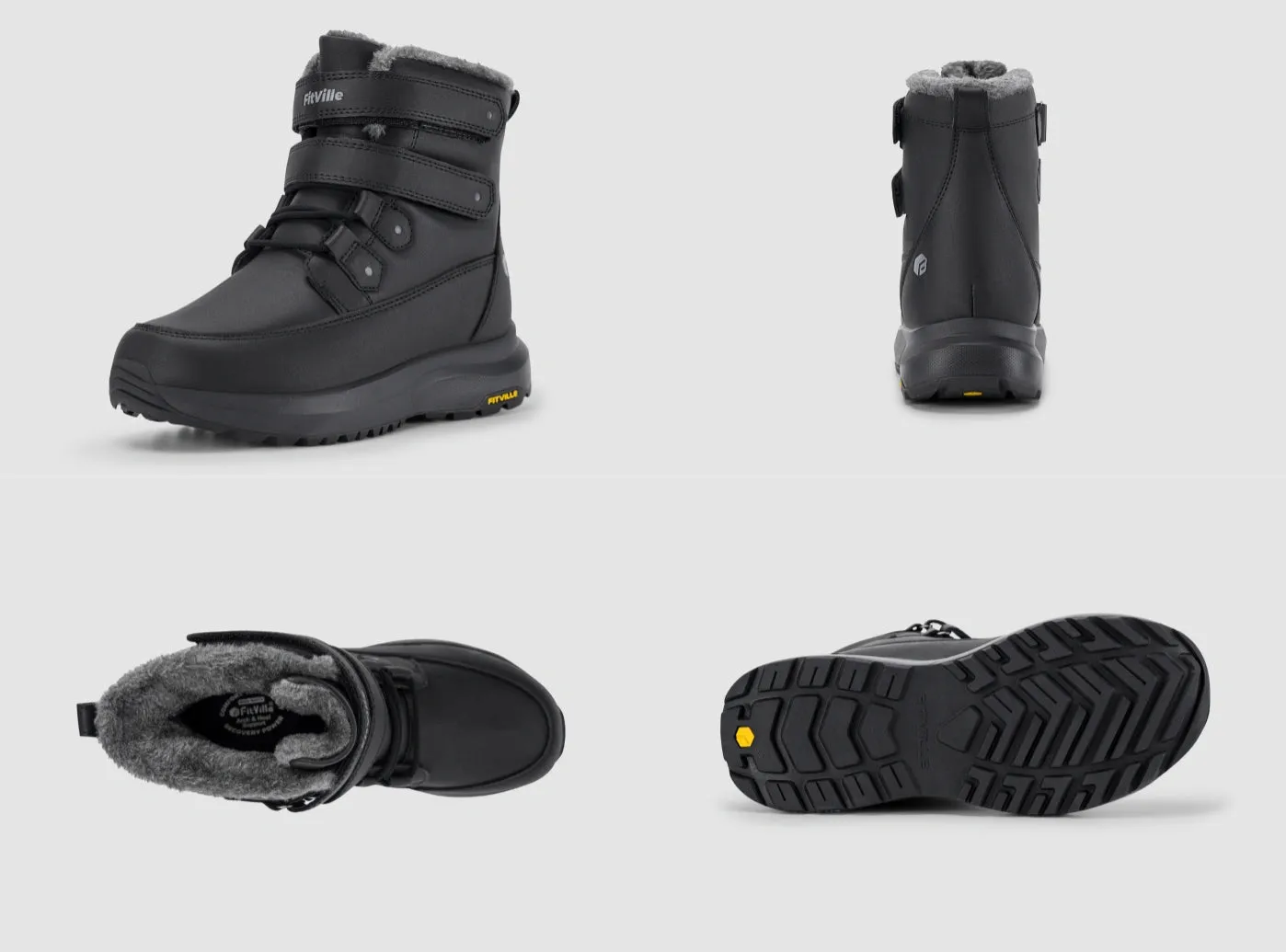 FitVille Women's CozyCore Winter Boots V11 Stoned Flat Shoes