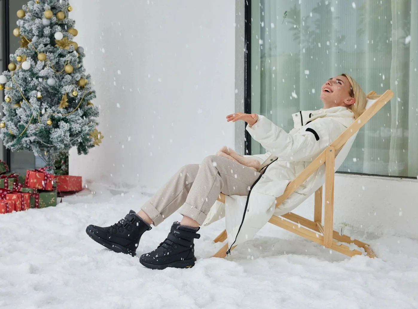 FitVille Women's CozyCore Winter Boots V11 Flat Sole Hiking Shoes