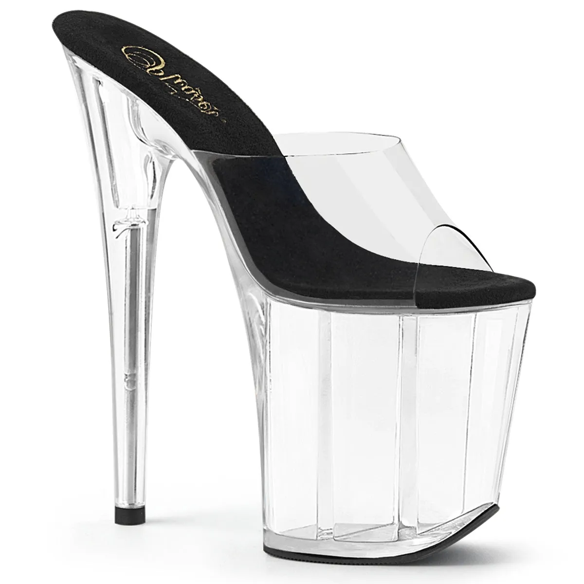 FLAMINGO-801 Pleaser Clear/Black Sexy Platform Shoes (Pole Dancing Heels) Asics Gel Glide Golf Shoes