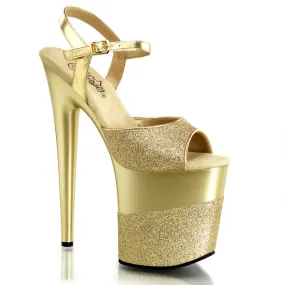 FLAMINGO-809-2G Pleaser Gold Glitter Sexy Platform Shoes (Pole Dancing Heels) Asics Shoes Size 16