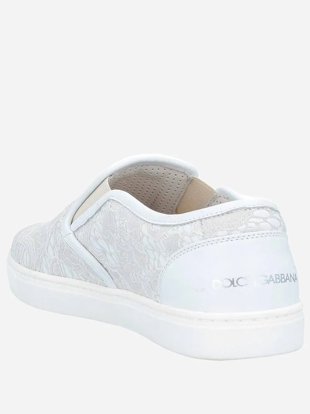 Dolce & Gabbana Lace Slip-On Sneakers Cute Flat Shoes For Work