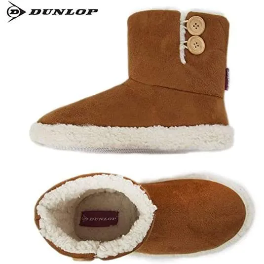 Dunlop Faux Sheepskin Warm Memory Foam Indoor Outdoor Bootie Slippers for Ladies The Adventures Of Puss In Boots