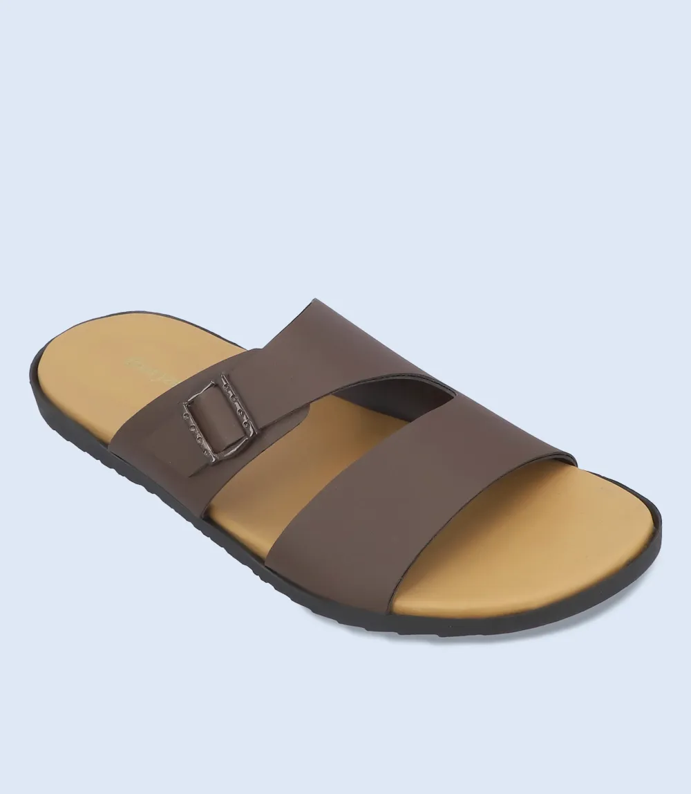 Peep Toe Slides BM5550-BROWN-Men Casual Slipper