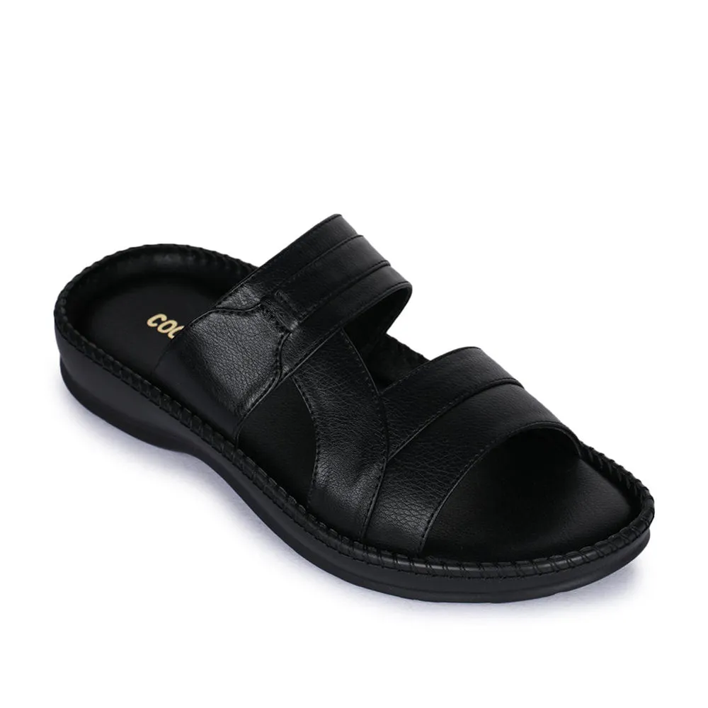 Coolers Casual (Black) Slippers For Men K2-01 By Liberty Slip Ons Slippers