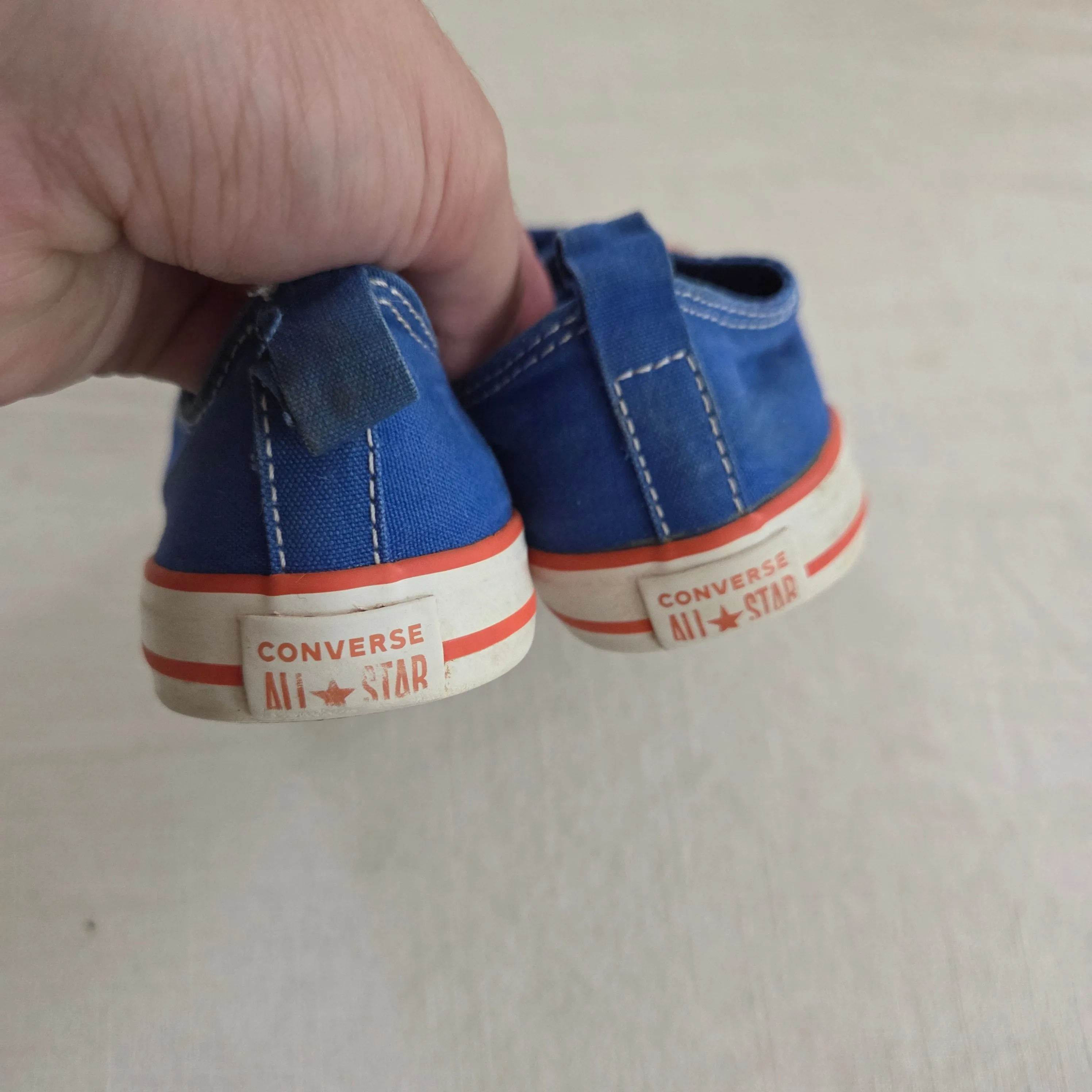 Asics Safety Shoes Converse Blue/Orange Velcro Shoes toddler 9