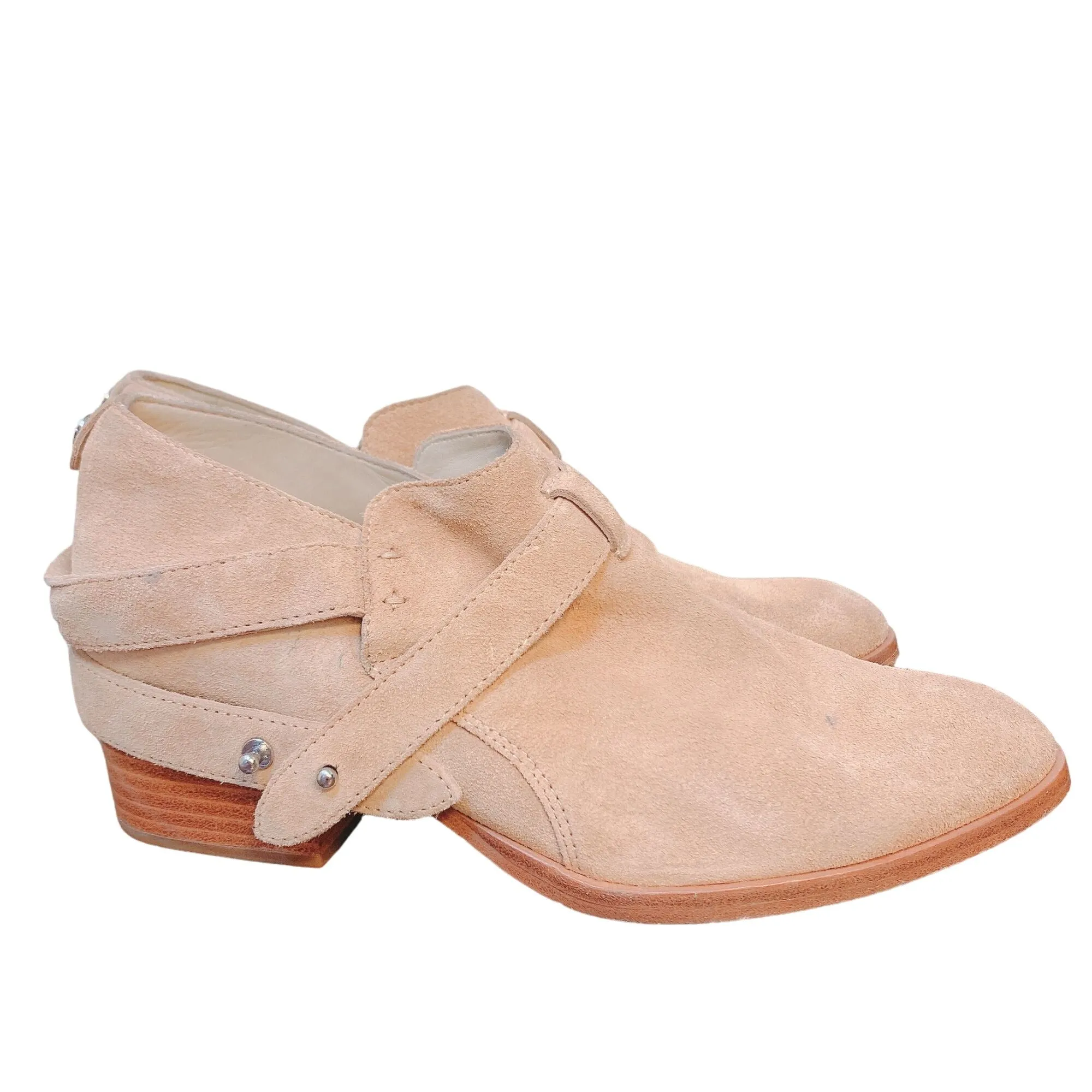 Rag & Bone Tan Suede Ankle Booties With Strap 7 Adidas Samba Real Madrid Shoes