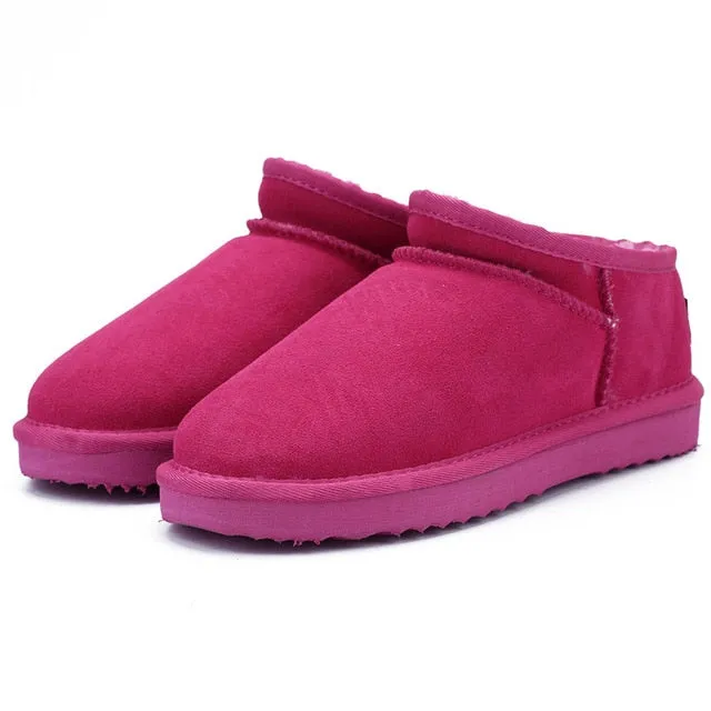 MBR FORCE Women Australia Classic Style  Snow Boots Winter Warm Leather Flats Warterproof High-quality Ankle Boots large size High Heel Snow Boots