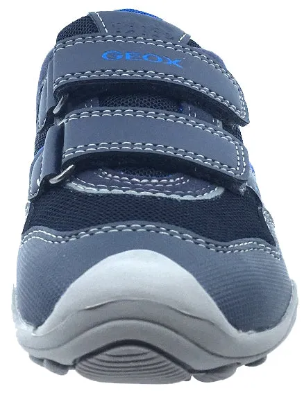 Asics Shoes Model GEOX Boy's Arno Hook and Loop Sneaker (Navy/Royal Blue)