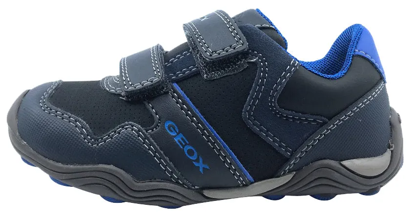 GEOX Boy's Arno Velcro Sneaker Tennis Shoes (Dark Navy/Royal) Asics Shoes Nursing