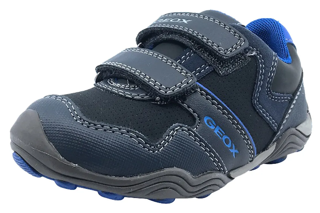 GEOX Boy's Arno Velcro Sneaker Tennis Shoes (Dark Navy/Royal) Asics Shoes Low Price