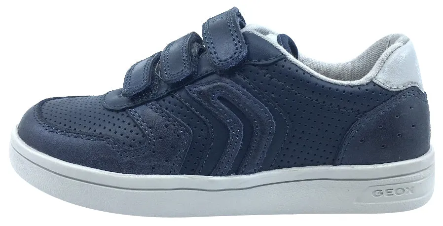 Geox Boy's DJ Rock 2 Navy Blue Triple Hook and Loop Sneaker Best Asics Long Run Shoe