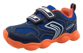 Geox Boy's Munfrey Leather Navy Orange Double Velcro Sneaker Asics Roadhawk Ff Running Shoes