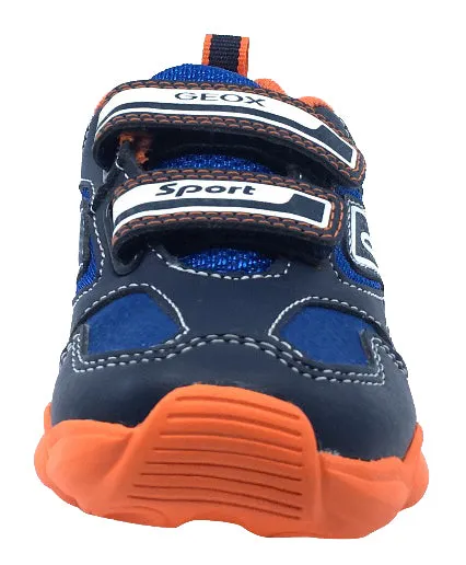 Asics Gt 2000 9 Running Shoes Geox Boy's Munfrey Leather Navy Orange Double Velcro Sneaker
