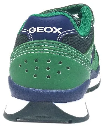 Best Asics Walking Shoes For Overpronation Geox Boy's Pavel Green & Navy Double Hook and Loop Strap Sneaker