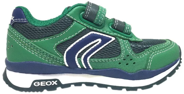 Geox Boy's Pavel Green & Navy Double Hook and Loop Strap Sneaker Asics Sport Shoes
