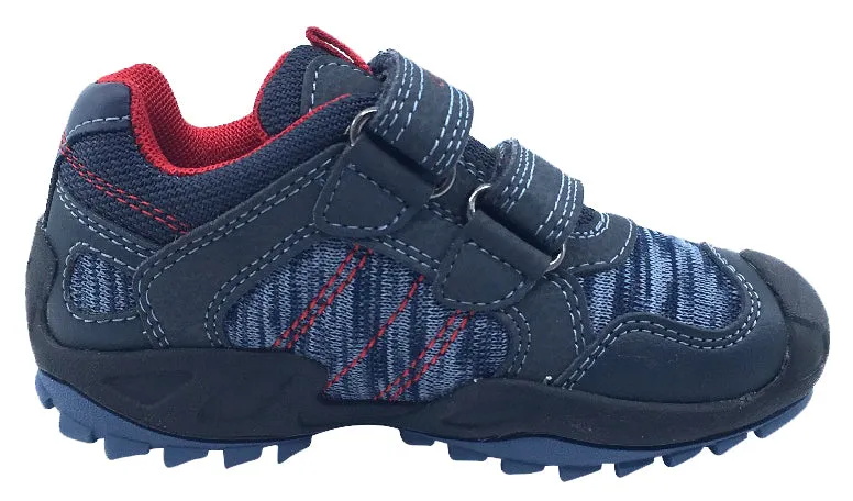 GEOX Boy's Savage Hook and Loop Closure Sneaker Tennis Shoes, Navy/Red Asics Nyc Marathon Shoes