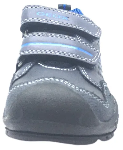 Asics Gel Peake 6 Cricket Shoes Geox Boy's Savage Navy Royal Blue Leather Double Hook and Loop Sporty Sole Low Top Sneaker