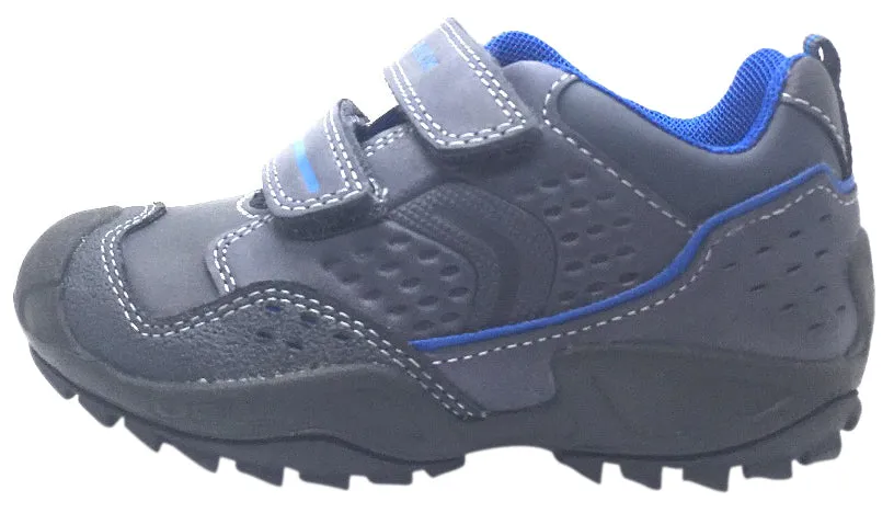 Geox Boy's Savage Navy Royal Blue Leather Double Hook and Loop Sporty Sole Low Top Sneaker Asics Shoes Ranked