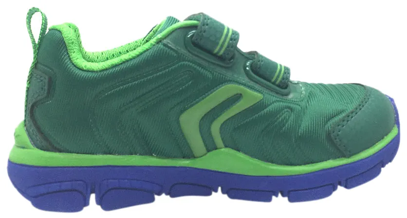 Asics Shoes Test Geox Boy's Torque Green Double Hook and Loop Strap Sporty Low Top Breathable Sneaker