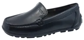 Geox Jr New Fast Mocassin Black Premium Leather Plain Slip On for Boy's Asics Gel-citrek Running Shoes