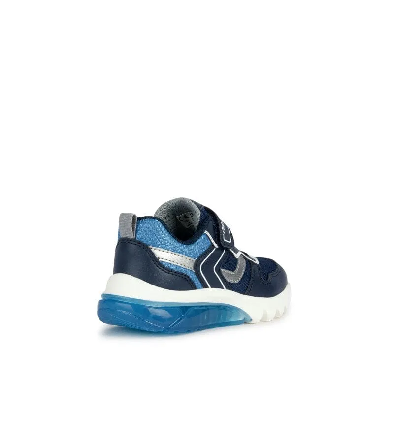 Geox Junior Boys Navy Runners J36LBC Asics Sole Running Shoes