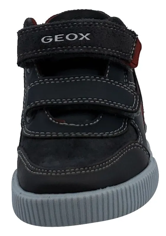 Geox Kilwi Dark Grey Black Suede Hook and Loop Boy's Hightop Best Asics Walking Shoes