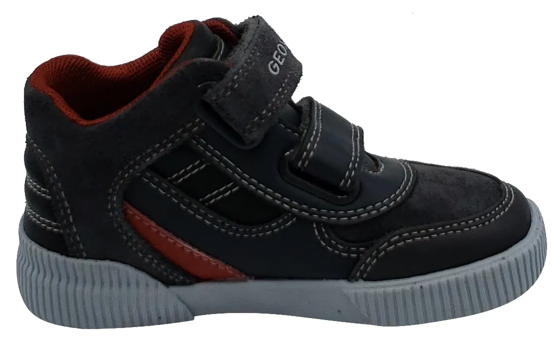 Geox Kilwi Dark Grey Black Suede Hook and Loop Boy's Hightop Asics Wrestling Shoes Academy