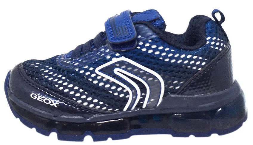 Geox Respira Boy's J Android Mesh Light Up Elastic Lace Hook and Loop Sneaker Shoe, Navy Asics Graffiti Wrestling Shoes