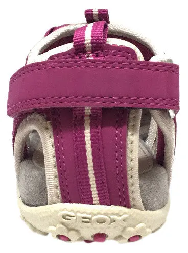 Carbon Running Asics Geox Respira Girl's J S. Roxanne Fuchsia Intricate Elastic Upper Back Hook and Loop Strap Closed Toe Fisherman Sandal