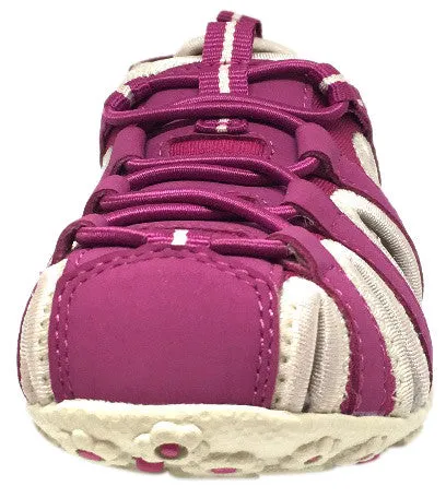 Geox Respira Girl's J S. Roxanne Fuchsia Intricate Elastic Upper Back Hook and Loop Strap Closed Toe Fisherman Sandal Zero Drop Running Shoes Asics