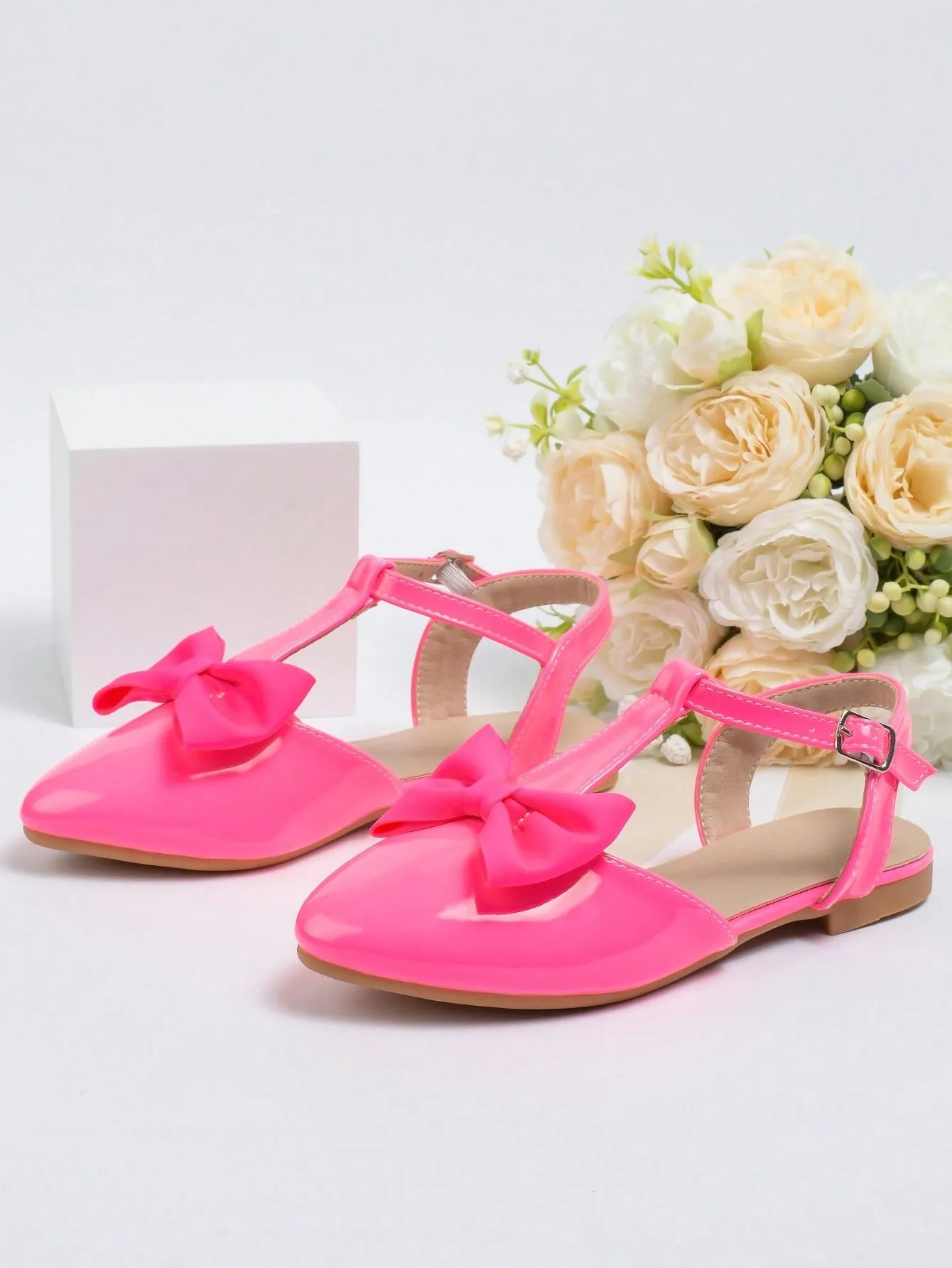 Buy Asics Volleyball Shoes Girls Bow Decor Point Toe Ankle Strap Flats For Party