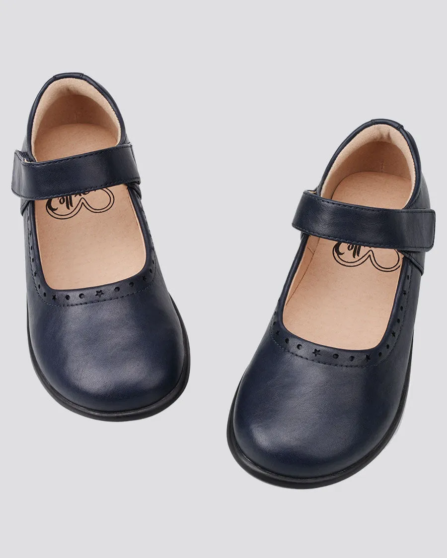 Girls Uniform Mary Jane Shoes with Perforated Trim Most Comfortable Asics Shoe