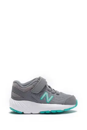 New Balance 327 White Black Girls Velcro 519 Running Shoe (Infant/Toddler) Silver/Teal
