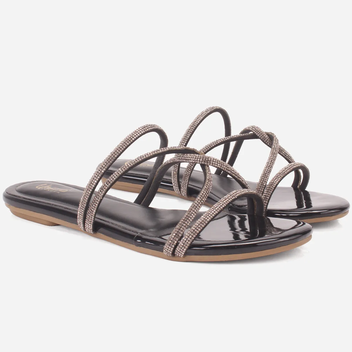 Stars Above Slippers Women "GUARIS" Summer Embellished Flat Slippers