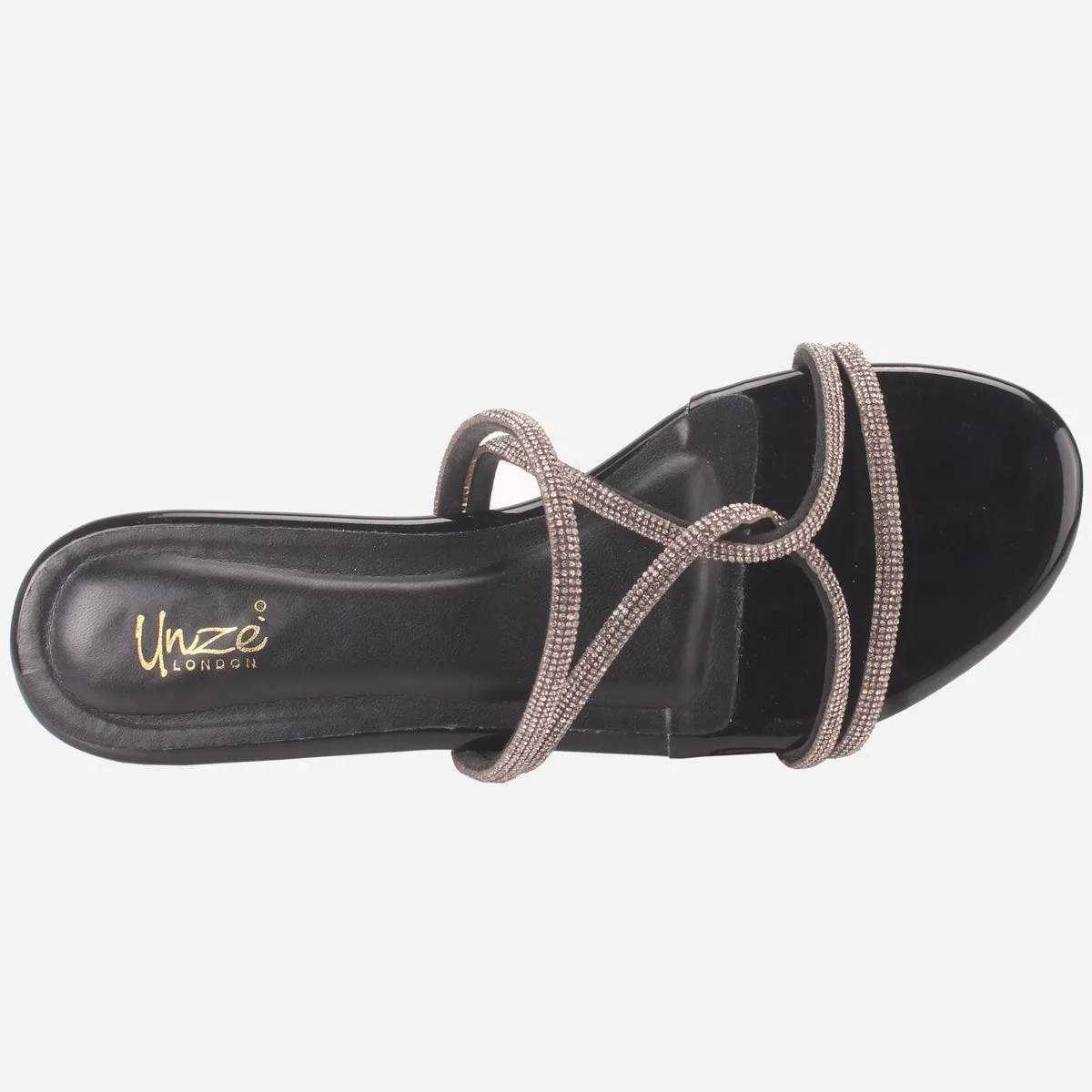 Women "GUARIS" Summer Embellished Flat Slippers Football Slippers