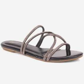 Sand Slippers Women "GUARIS" Summer Embellished Flat Slippers