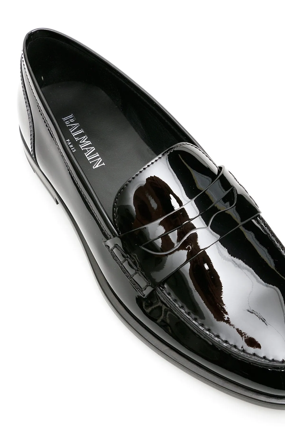 Loafers Slip Off Heel Balmain Patent Loafers