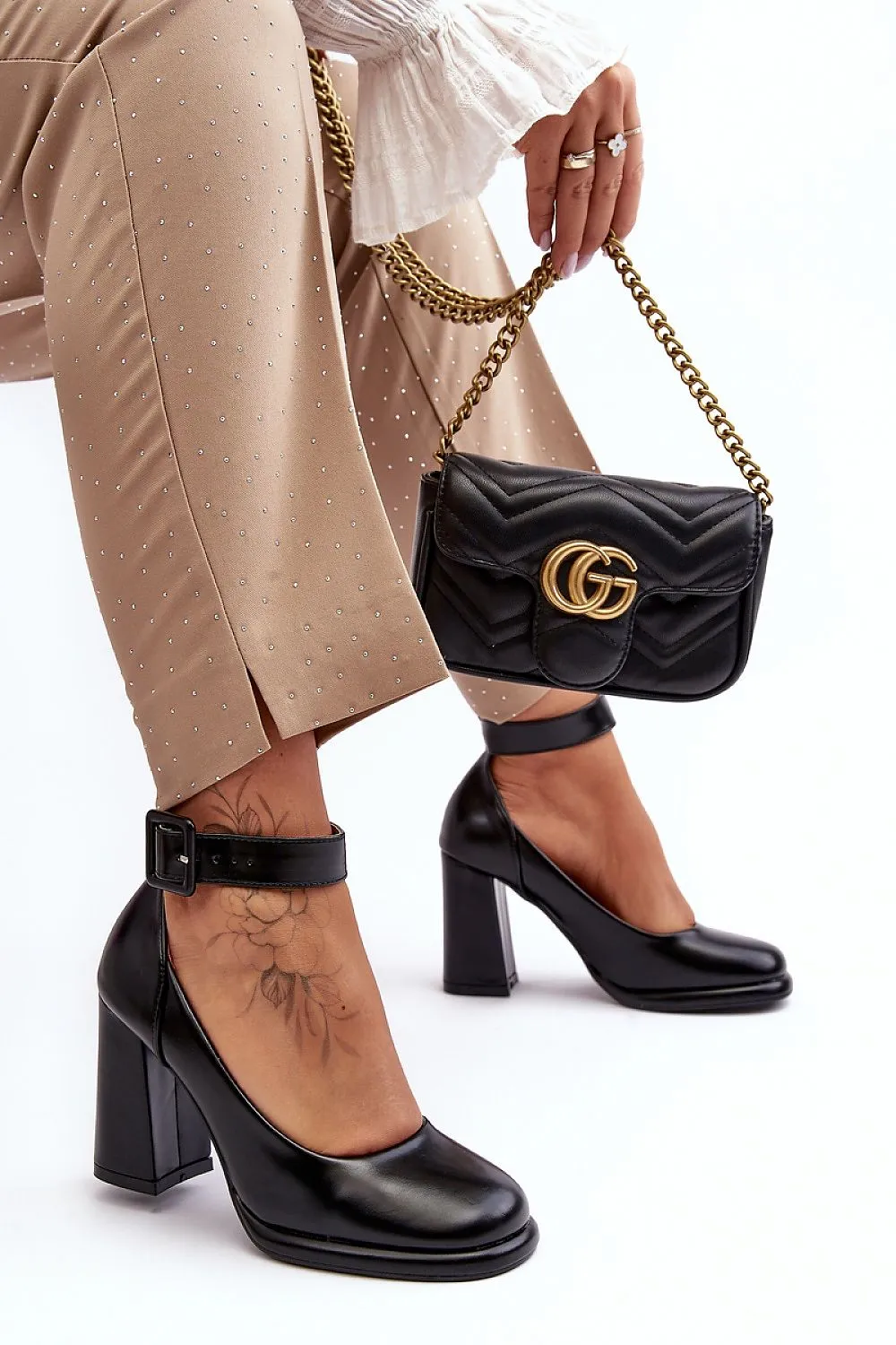 Light Blue High Heels Block heel pumps