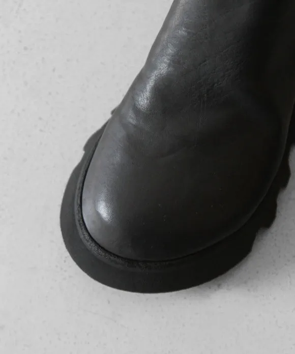 Short Ladies Boots GUIDI Zoomorphic sabot "BLACK"