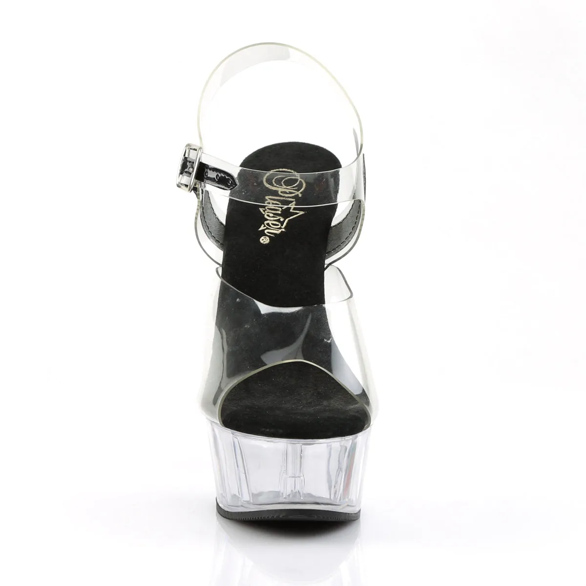 DELIGHT-608 Pleaser Clear/Black Sexy Platform Shoes (Pole Dancing Heels) Asics Running Shoes 2025