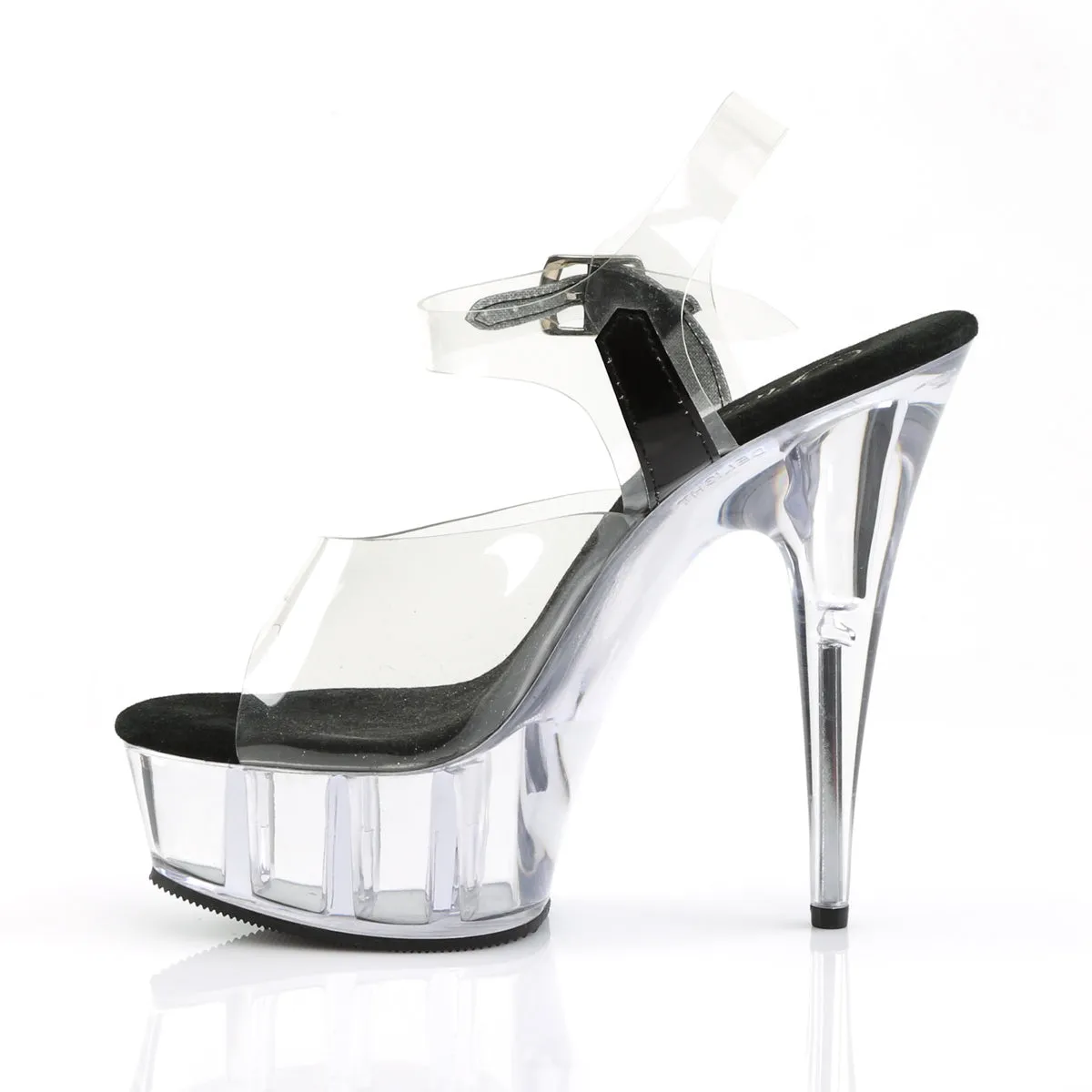 DELIGHT-608 Pleaser Clear/Black Sexy Platform Shoes (Pole Dancing Heels) Asics Shoes Made In Japan