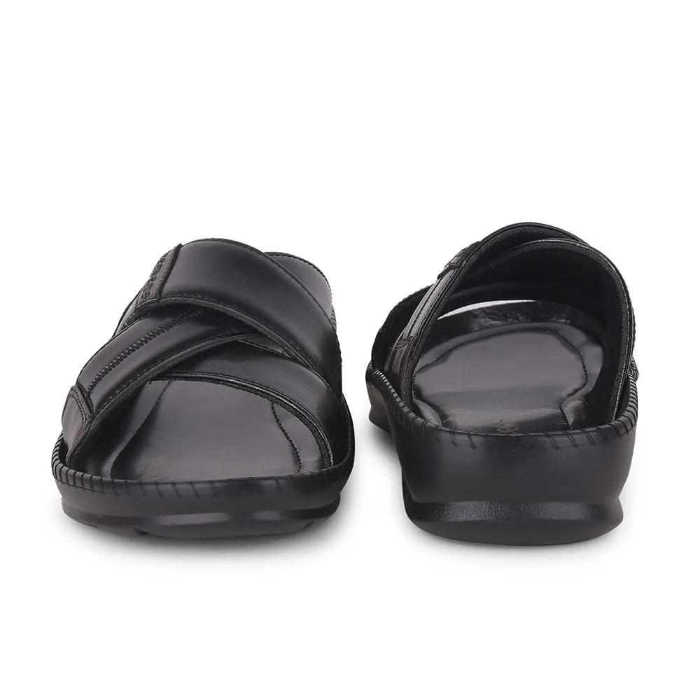 Healers Black Casual Slippers For Men STARC-2E By Liberty Wing Shoes Slippers