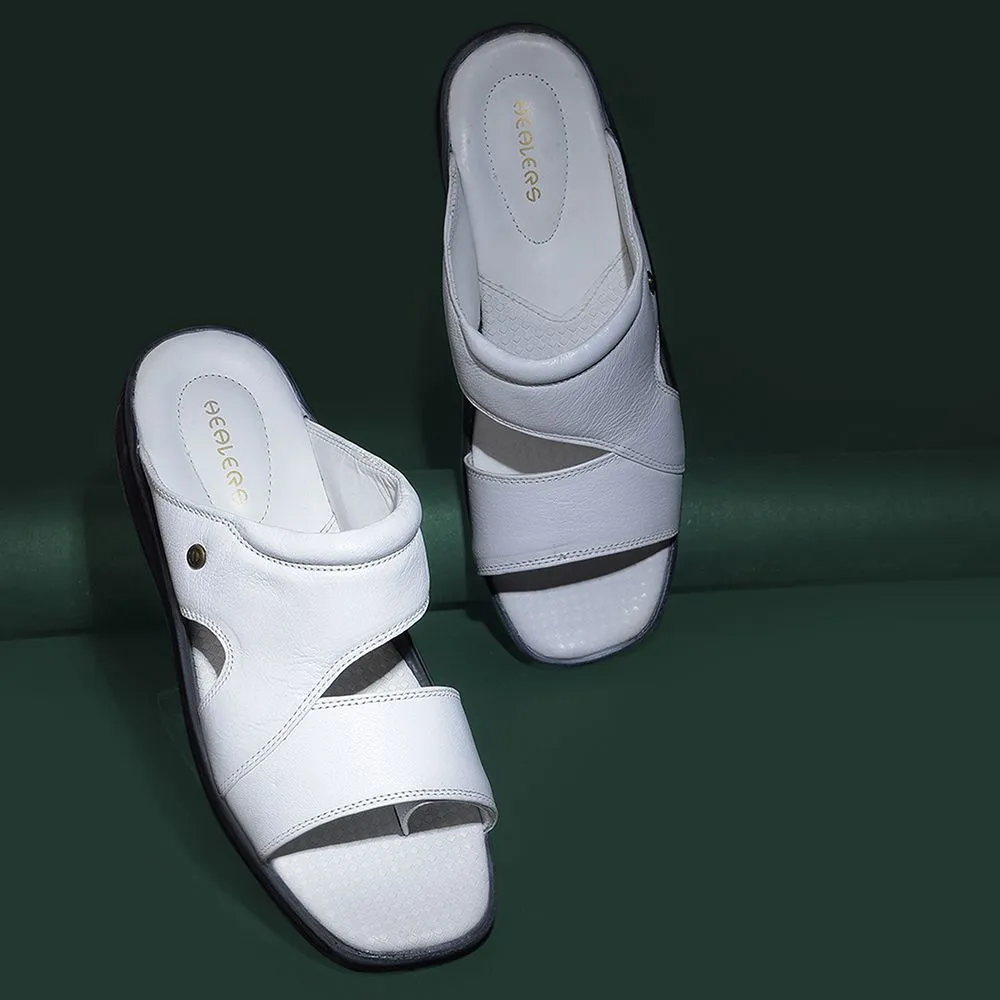 Wool Felt Slippers Healers by Liberty Men 2050-804D White Casual Slippers