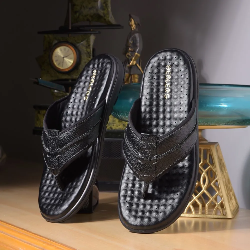 Healers By Liberty Mens CSS-1 Black Casual Thong Slippers With Best Support
