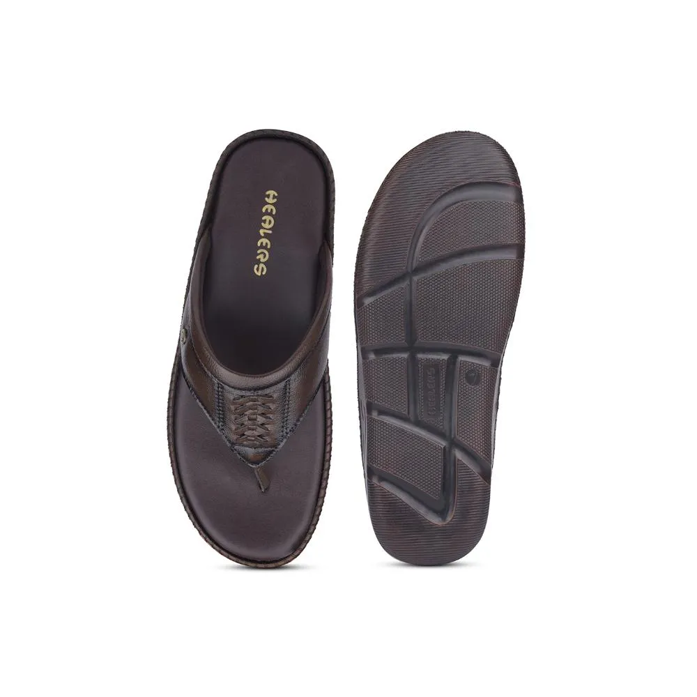 Danish Slippers Healers By Liberty Mens VCL-102 Brown Casual Thong