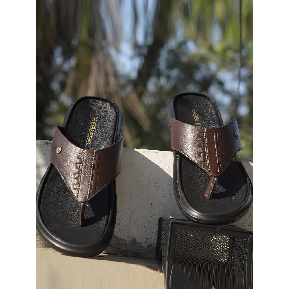 3d Slippers Healers By Liberty Mens VCL-102 Brown Casual Thong