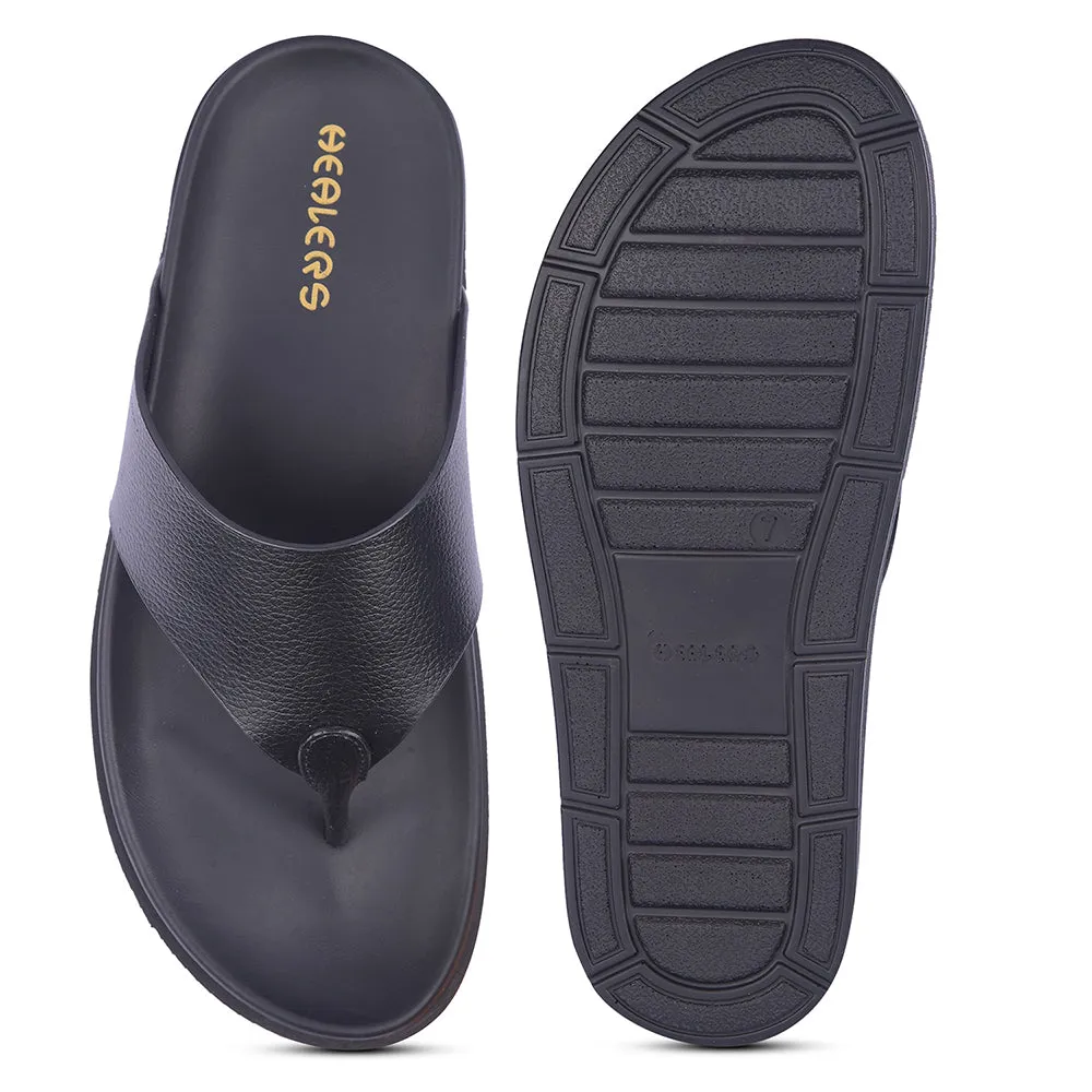 Healers Casual Black Slipper For Men MSL-3 By Liberty Bridesmaid Slippers