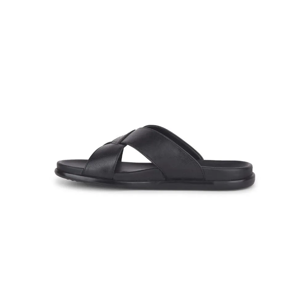 Mom Slippers Healers Casual Black Slippers For Men LEEKS-2 By Liberty