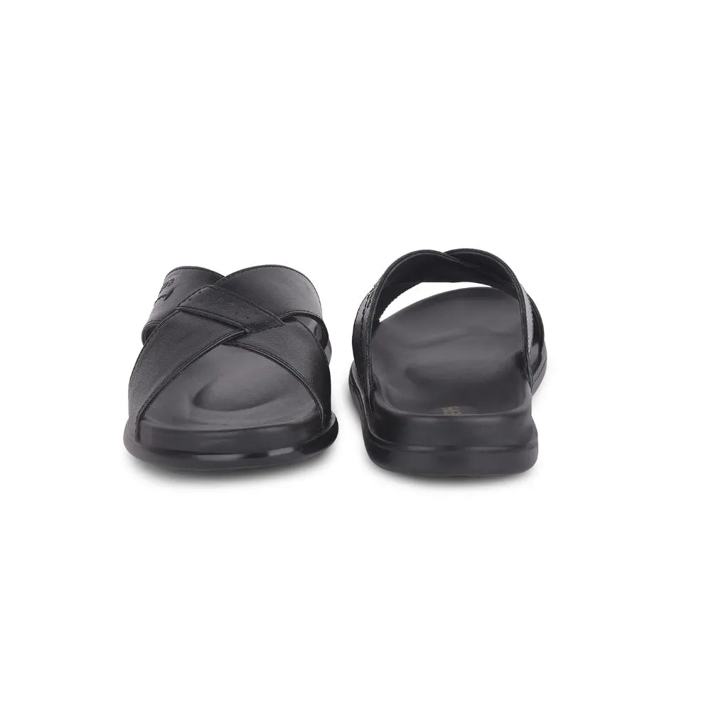 Healers Casual Black Slippers For Men LEEKS-2 By Liberty Slippers Smiley Face